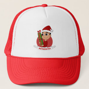 Cartoon met kerstman Trucker Hat Pet