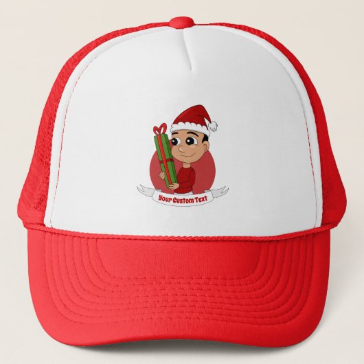Cartoon met kerstman Trucker Hat Pet (Voorkant)