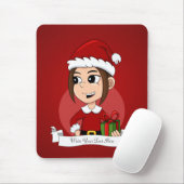 Cartoon met kerstmeisjes muismat (Met muis)