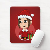 Cartoon met kerstmeisjes muismat (Met muis)