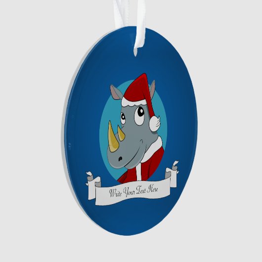 Cartoon met kerstrinoceros ornament (voorkant)