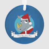 Cartoon met kerstrinoceros ornament (achterkant)