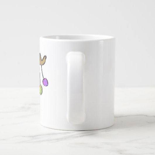 Cartoon met kersttaart Roodneus rendiertje Grote Koffiekop (Achterkant)