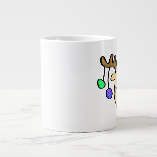 Cartoon met kersttaart Roodneus rendiertje Grote Koffiekop (Voorkant)