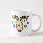 Cartoon met kersttaart Roodneus rendiertje Grote Koffiekop (Rechts)