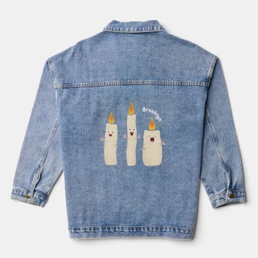 Cartoon met kutzend kaars denim jacket (Achterkant)