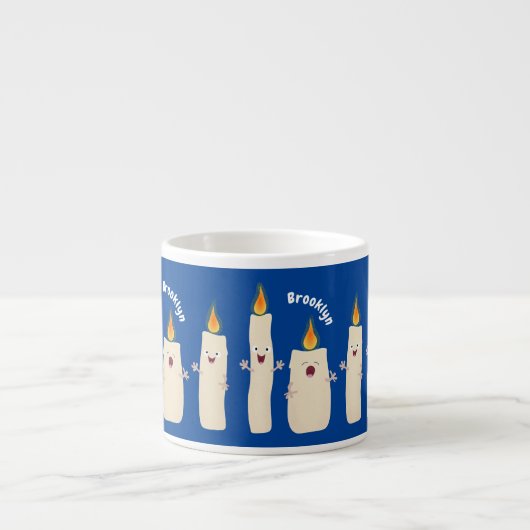 Cartoon met kutzend kaars espresso kop (Voorkant)