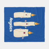 Cartoon met kutzend kaars fleece deken (Voorkant (Horizontaal))