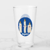 Cartoon met kutzend kaars glas (Achterkant)
