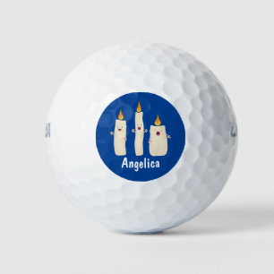 Cartoon met kutzend kaars golfballen
