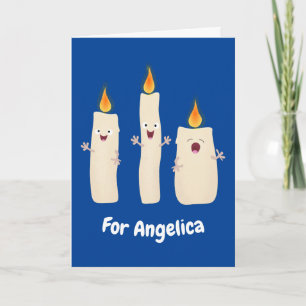 Cartoon met kutzend kaars kaart