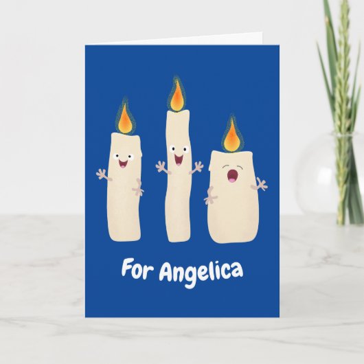 Cartoon met kutzend kaars kaart (Voorkant)