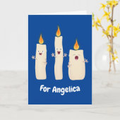 Cartoon met kutzend kaars kaart (Gele Bloem)