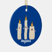 Cartoon met kutzend kaars keramisch ornament (Rechts)
