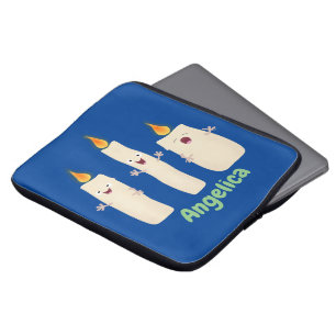 Cartoon met kutzend kaars laptop sleeve