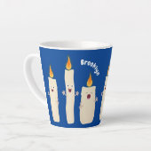 Cartoon met kutzend kaars latte mok (Linkerhoek)