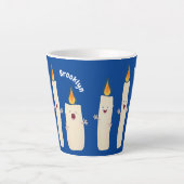 Cartoon met kutzend kaars latte mok (Voorkant)