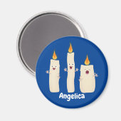 Cartoon met kutzend kaars magneet (Voorkant / Achterkant)