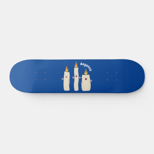 Cartoon met kutzend kaars persoonlijk skateboard (Horizontaal)