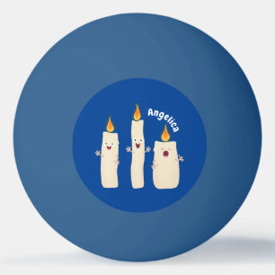 Cartoon met kutzend kaars pingpongbal