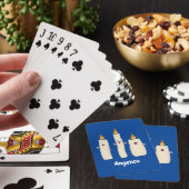 Cartoon met kutzend kaars pokerkaarten (Insitu)