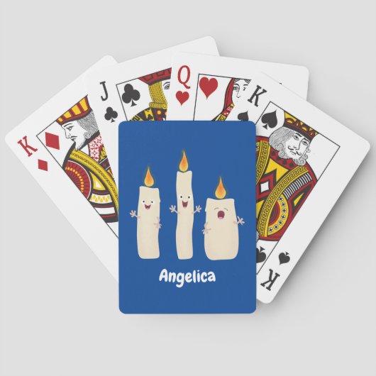 Cartoon met kutzend kaars pokerkaarten (Achterkant)