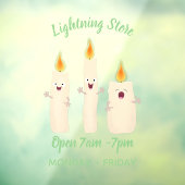 Cartoon met kutzend kaars raamsticker (Vel 3)