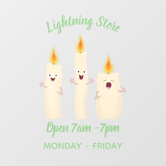 Cartoon met kutzend kaars raamsticker (Vel)