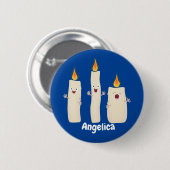 Cartoon met kutzend kaars ronde button 5,7 cm (Voorkant /achterkant)