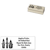 Cartoon met kutzend kaars rubberstempel (Gestempeld)