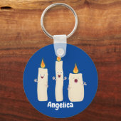 Cartoon met kutzend kaars sleutelhanger (Voorkant)