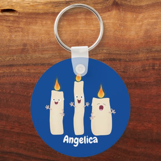 Cartoon met kutzend kaars sleutelhanger (Voorkant)