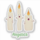 Cartoon met kutzend kaars sticker (Voorkant)