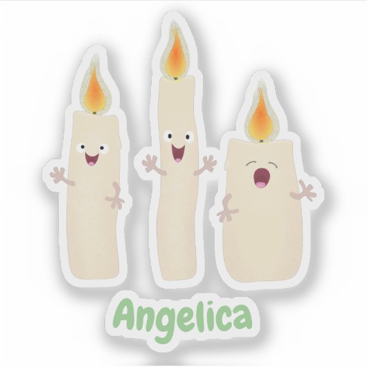 Cartoon met kutzend kaars sticker (Voorkant)