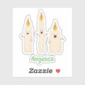 Cartoon met kutzend kaars sticker (Vel)