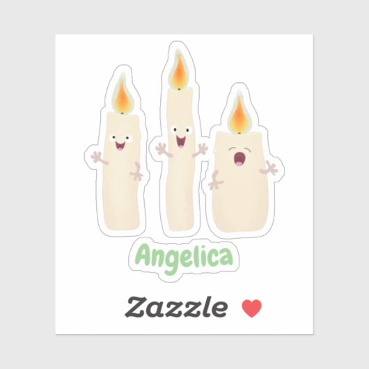 Cartoon met kutzend kaars sticker (Vel)