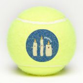 Cartoon met kutzend kaars tennisballen (Achterkant)