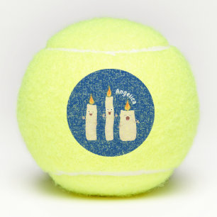 Cartoon met kutzend kaars tennisballen
