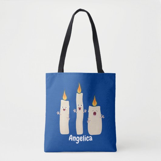 Cartoon met kutzend kaars tote bag (Voorkant)