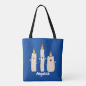 Cartoon met kutzend kaars tote bag (Achterkant)