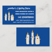 Cartoon met kutzend kaars visitekaartje (Voorkant / Achterkant)