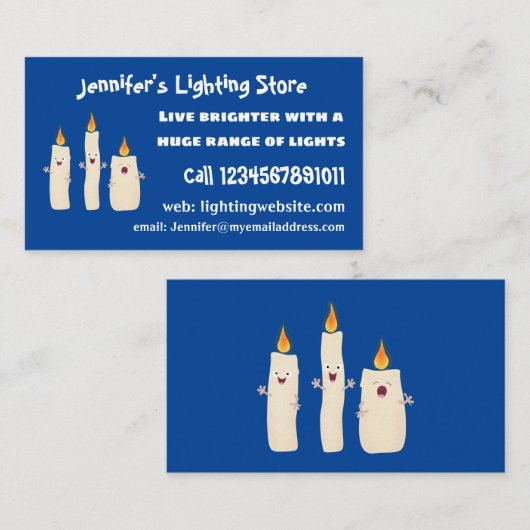 Cartoon met kutzend kaars visitekaartje (Voorkant / Achterkant)