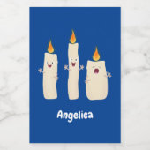 Cartoon met kutzend kaars voedselcontainer etiket (Enkel label)