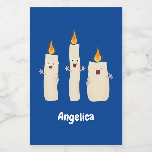 Cartoon met kutzend kaars voedselcontainer etiket (Enkel label)