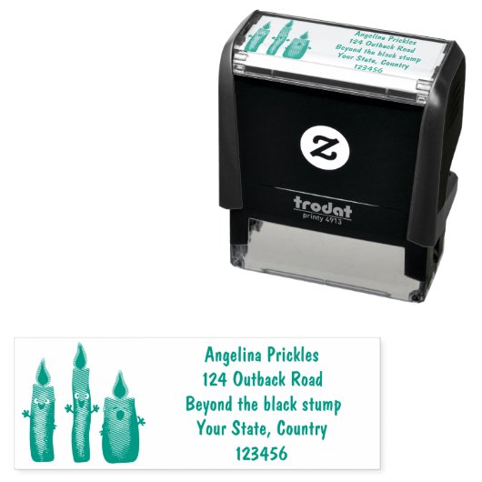 Cartoon met kutzend kaars  zelfinktende stempel (In situ)