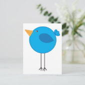 Cartoon met lange leggblauw briefkaart (Staand voorkant)