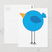 Cartoon met lange leggblauw briefkaart (Voorkant / Achterkant)