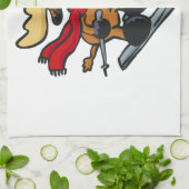 Cartoon met mazen | achtergrondkleur kiezen theedoek (Gevouwen)