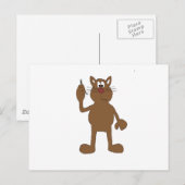 Cartoon met mobiele telefoon briefkaart (Voorkant / Achterkant)