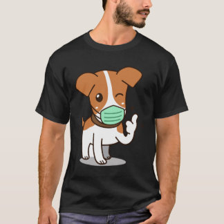 Cartoon met mondmasker t-shirt